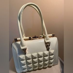 rose gold and cream clutch handbag/purse